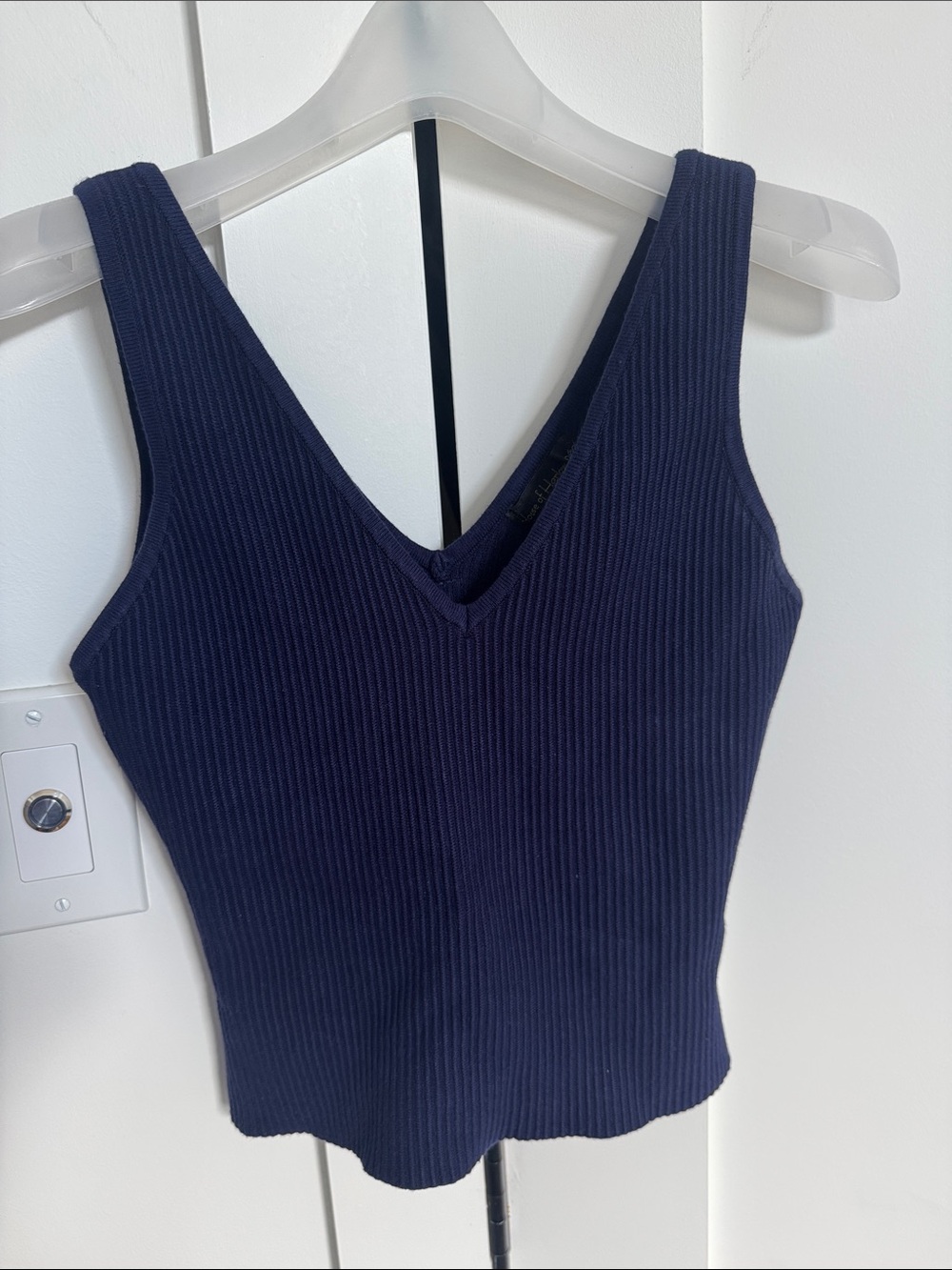 House of Harlow 1960 Ribbed V-Neck Tank Top - Navy Blue